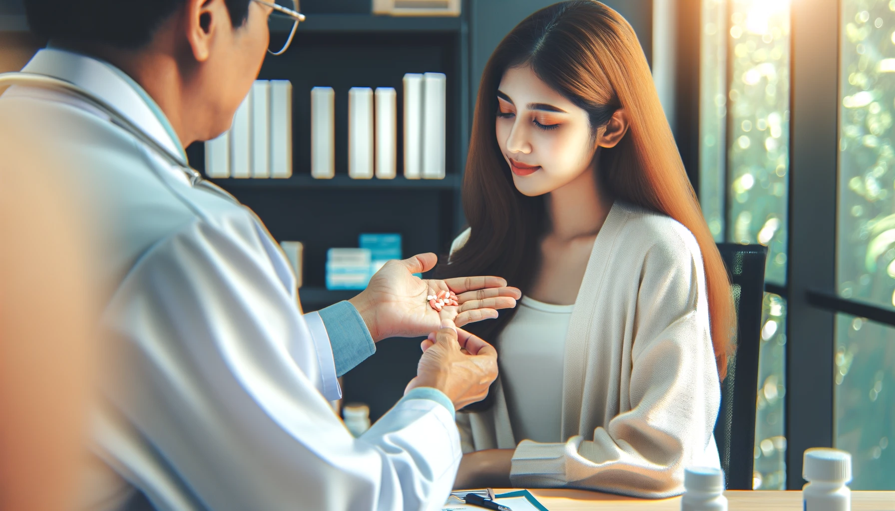 The attending physician sells the pills she needs into the hands of the girl